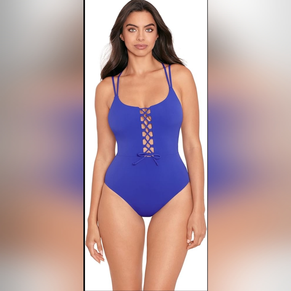 NWOT Skinny Dippers by Miraclesuit Suga Babe One Piece Swimsuit in Blue,…